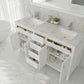Laviva Wimbledon 60" White Double Sink Bathroom Vanity with White Carrara Marble Countertop - MyBBQDirect