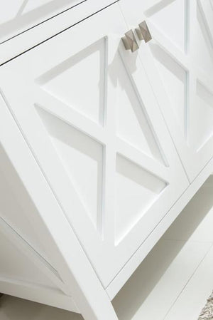 Laviva Wimbledon 60" White Double Sink Bathroom Vanity with White Carrara Marble Countertop - MyBBQDirect