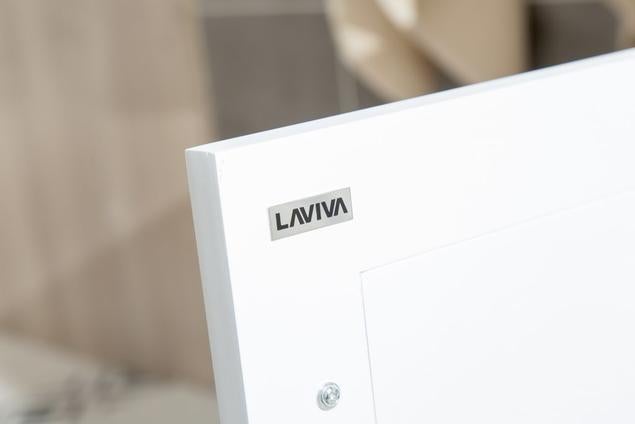 Laviva Wimbledon 60" White Double Sink Bathroom Vanity with White Stripes Marble Countertop