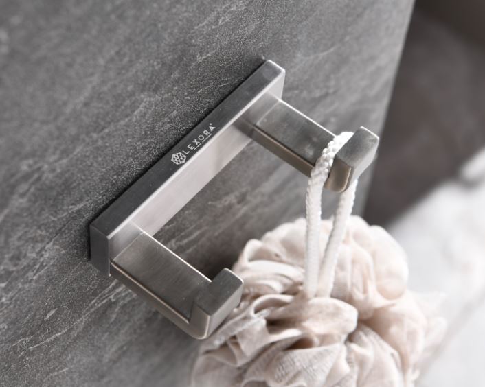 Lexora Bagno Bianca Stainless Steel Double Robe Hook - Brushed Nickel LRH18152BN - MyBBQDirect