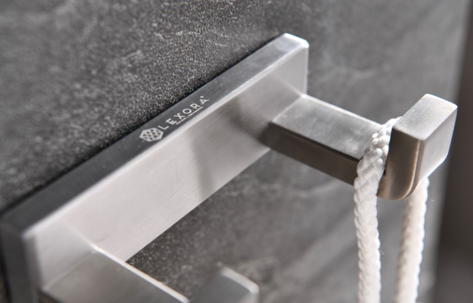 Lexora Bagno Bianca Stainless Steel Double Robe Hook - Brushed Nickel LRH18152BN - MyBBQDirect