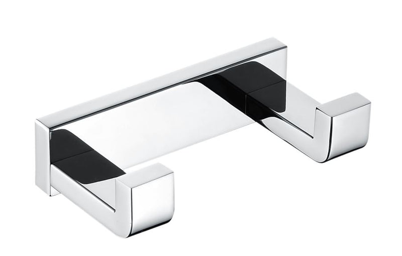 Lexora Bagno Bianca Stainless Steel Double Robe Hook - Chrome LRH18152PC