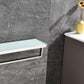 Lexora Bagno Bianca Stainless Steel White Glass Shelf w/ Towel Bar - Brushed Nickel LST18152BN-WG - MyBBQDirect