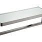 Lexora Bagno Bianca Stainless Steel White Glass Shelf w/ Towel Bar - Brushed Nickel LST18152BN-WG - MyBBQDirect