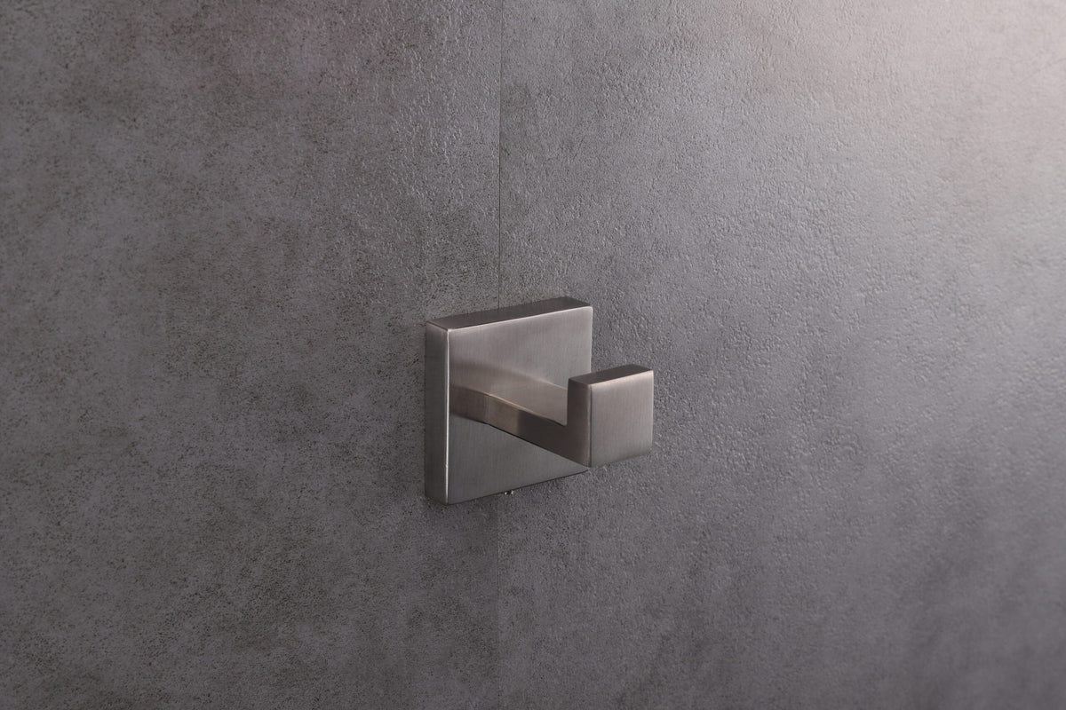 Lexora Bagno Lucido Stainless Steel Robe Hook - Satin Nickel LRH14152SN - MyBBQDirect