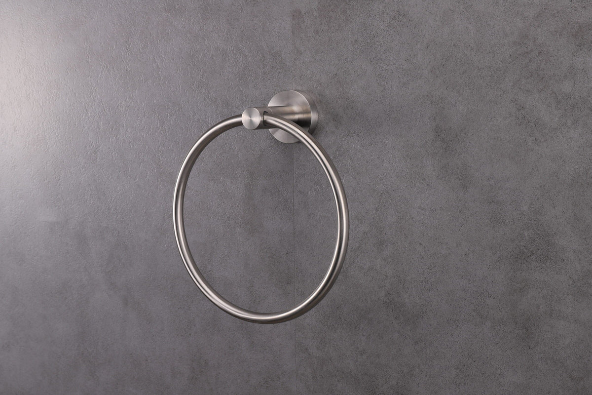 Lexora Bagno Nera Stainless Steel Towel Ring - Satin Nickel LTR16152SN - MyBBQDirect