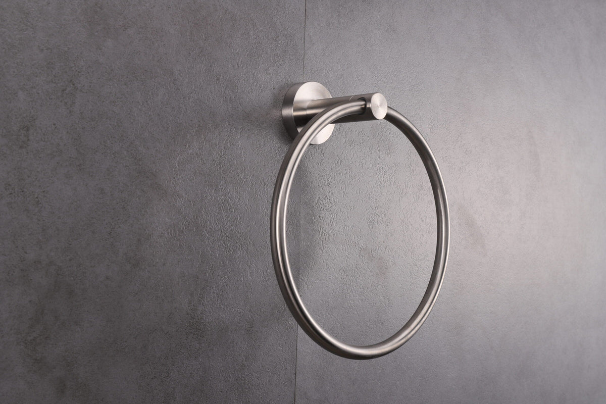Lexora Bagno Nera Stainless Steel Towel Ring - Satin Nickel LTR16152SN - MyBBQDirect
