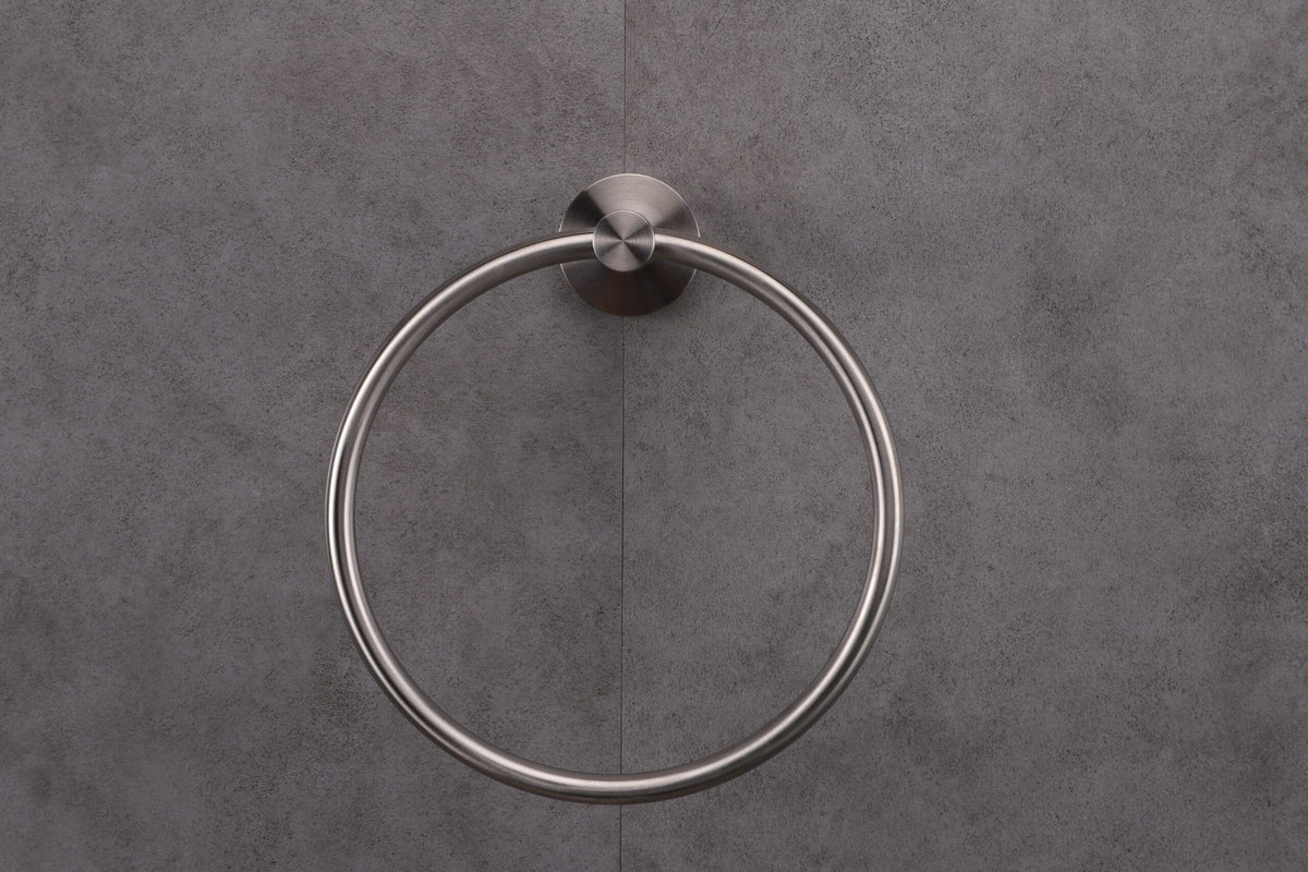 Lexora Bagno Nera Stainless Steel Towel Ring - Satin Nickel LTR16152SN - MyBBQDirect