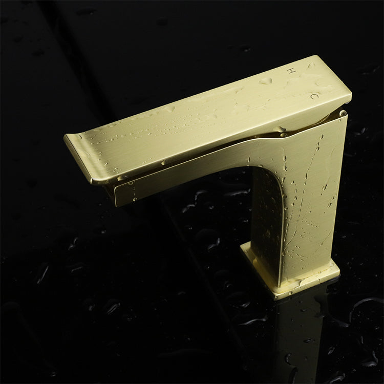 Lexora Balzani Brass Single Hole Waterfall Bathroom Faucet - Brushed Brass LFS1011BS - MyBBQDirect