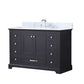 Lexora Dukes 48" Espresso Single Vanity, White Carrara Marble Top, White Square Sink and no Mirror LD342248SGDS000