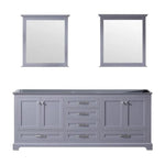 Lexora Dukes 80" Dark Grey Double Vanity, no Top and 30" Mirrors LD342280DB00M30 - MyBBQDirect