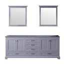 Lexora Dukes 80" Dark Grey Double Vanity, no Top and 30" Mirrors LD342280DB00M30
