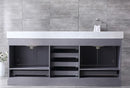 Lexora Dukes 80" Dark Grey Double Vanity, White Carrara Marble Top, White Square Sinks and 30" Mirrors LD342280DBDSM30 - MyBBQDirect