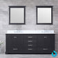 Lexora Dukes 80" Espresso Double Vanity, White Carrara Marble Top, White Square Sinks and 30" Mirrors LD342280DGDSM30 - MyBBQDirect