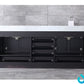 Lexora Dukes 80" Espresso Double Vanity, White Carrara Marble Top, White Square Sinks and 30" Mirrors LD342280DGDSM30 - MyBBQDirect