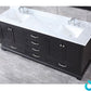 Lexora Dukes 80" Espresso Double Vanity, White Carrara Marble Top, White Square Sinks and 30" Mirrors LD342280DGDSM30 - MyBBQDirect