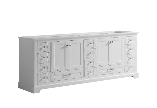 Lexora Dukes 84" White Vanity Cabinet Only LD342284DA00000 - MyBBQDirect