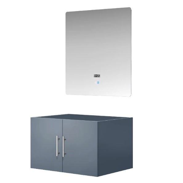 Lexora Geneva 30" Dark Grey Single Vanity, no Top and 30" LED Mirror LG192230DB00LM30 - MyBBQDirect