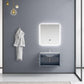 Lexora Geneva 30" Dark Grey Single Vanity, White Carrara Marble Top, White Square Sink and 30" LED Mirror w/ Faucet LG192230DBDSLM30F - MyBBQDirect