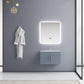 Lexora Geneva 30" Dark Grey Single Vanity, White Carrara Marble Top, White Square Sink and 30" LED Mirror w/ Faucet LG192230DBDSLM30F - MyBBQDirect