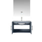 Lexora Geneva 30" Dark Grey Single Vanity, White Carrara Marble Top, White Square Sink and 30" LED Mirror w/ Faucet LG192230DBDSLM30F - MyBBQDirect