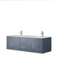 Lexora Geneva 60" Dark Grey Double Vanity, White Carrara Marble Top, White Square Sinks and 60" LED Mirror LG192260DBDSLM60 - MyBBQDirect