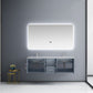Lexora Geneva 60" Dark Grey Double Vanity, White Carrara Marble Top, White Square Sinks and 60" LED Mirror LG192260DBDSLM60 - MyBBQDirect