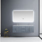 Lexora Geneva 60" Dark Grey Double Vanity, White Carrara Marble Top, White Square Sinks and 60" LED Mirror LG192260DBDSLM60 - MyBBQDirect