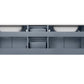 Lexora Geneva 60" Dark Grey Double Vanity, White Carrara Marble Top, White Square Sinks and 60" LED Mirror LG192260DBDSLM60 - MyBBQDirect