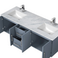 Lexora Geneva 60" Dark Grey Double Vanity, White Carrara Marble Top, White Square Sinks and no Mirror LG192260DBDS000 - MyBBQDirect