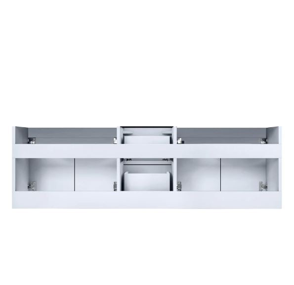 Lexora Geneva 60" Glossy White Double Vanity, no Top and 60" LED Mirror LG192260DM00LM60 - MyBBQDirect
