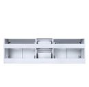 Lexora Geneva 60" Glossy White Double Vanity, no Top and 60" LED Mirror LG192260DM00LM60