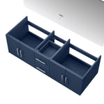 Lexora Geneva 60" Navy Blue Double Vanity, no Top and 60" LED Mirror LG192260DE00LM60 - MyBBQDirect