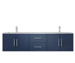 Lexora Geneva 72" Navy Blue Double Vanity, White Carrara Marble Top, White Square Sinks and no Mirror LG192272DEDS000 - MyBBQDirect