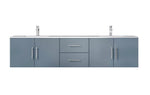 Lexora Geneva 80" Dark Grey Double Vanity, White Carrara Marble Top, White Square Sinks and no Mirror LG192280DBDS000 - MyBBQDirect
