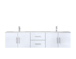 Lexora Geneva 80" Glossy White Double Vanity, White Carrara Marble Top, White Square Sinks and no Mirror LG192280DMDS000 - MyBBQDirect
