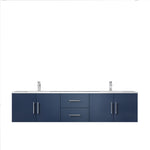 Lexora Geneva 80" Navy Blue Double Vanity, White Carrara Marble Top, White Square Sinks and no Mirror LG192280DEDS000 - MyBBQDirect