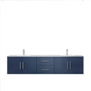 Lexora Geneva 80" Navy Blue Double Vanity, White Carrara Marble Top, White Square Sinks and no Mirror LG192280DEDS000