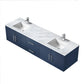 Lexora Geneva 80" Navy Blue Double Vanity, White Carrara Marble Top, White Square Sinks and no Mirror LG192280DEDS000 - MyBBQDirect