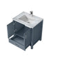 Lexora Jacques 30" Dark Grey Single Vanity, White Carrara Marble Top, White Square Sink and No Mirror LJ342230SBDS000 - MyBBQDirect