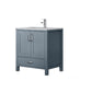 Lexora Jacques 30" Dark Grey Single Vanity, White Carrara Marble Top, White Square Sink and No Mirror LJ342230SBDS000 - MyBBQDirect