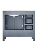 Lexora Jacques 36" Dark Grey Single Vanity, White Carrara Marble Top, White Square Sink and no Mirror - Right Version LJ342236SBDS000-R - MyBBQDirect