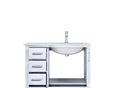 Lexora Jacques 36" White Single Vanity, Carrara Marble Top, White Square Sink and no Mirror - Right Version LJ342236SADS000-R - MyBBQDirect
