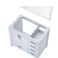 Lexora Jacques 36" White Single Vanity, no Top and 34" Mirror - Left Version LJ342236SA00M34-L
