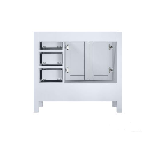Lexora Jacques 36" White Vanity Cabinet Only - Left Version LJ342236SA00000-L - MyBBQDirect