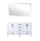 Lexora Jacques 60" White Double Vanity, no Top and 58" Mirror LJ342260DA00M58