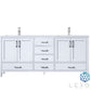 Lexora Jacques 72" White Double Vanity, White Carrara Marble Top, White Square Sinks and no Mirror LJ342272DADS000
