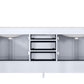 Lexora Jacques 72" White Double Vanity, White Carrara Marble Top, White Square Sinks and no Mirror LJ342272DADS000