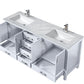 Lexora Jacques 72" White Double Vanity, White Carrara Marble Top, White Square Sinks and no Mirror LJ342272DADS000