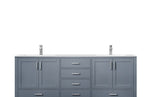 Lexora Jacques 80" Dark Grey Double Vanity, White Carrara Marble Top, White Square Sinks and no Mirror LJ342280DBDS000 - MyBBQDirect